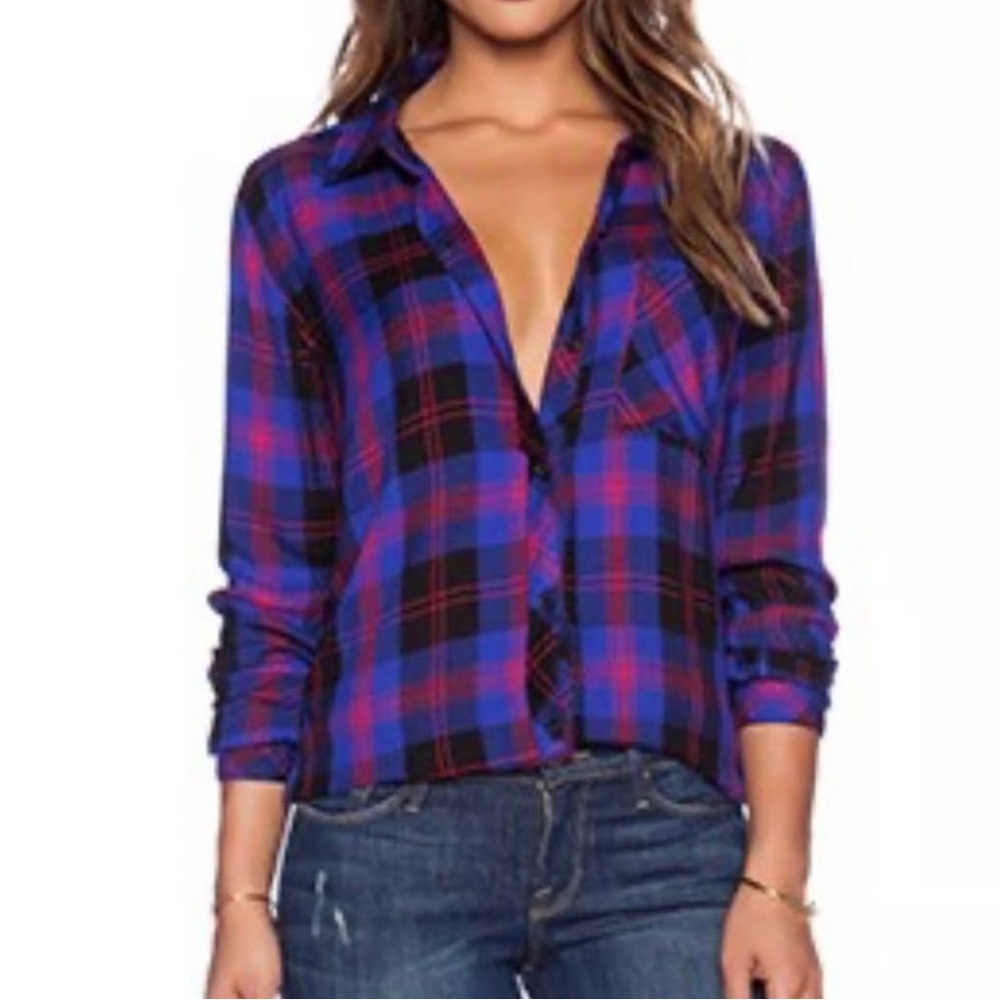 Rails Hunter Electric Blue Shirt Size Large Preppy